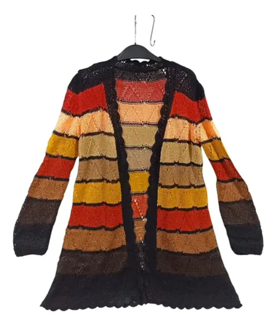 Tapado de Hilo Tejido a Mano Rayas Y Colores Estándar XL-2XL 5