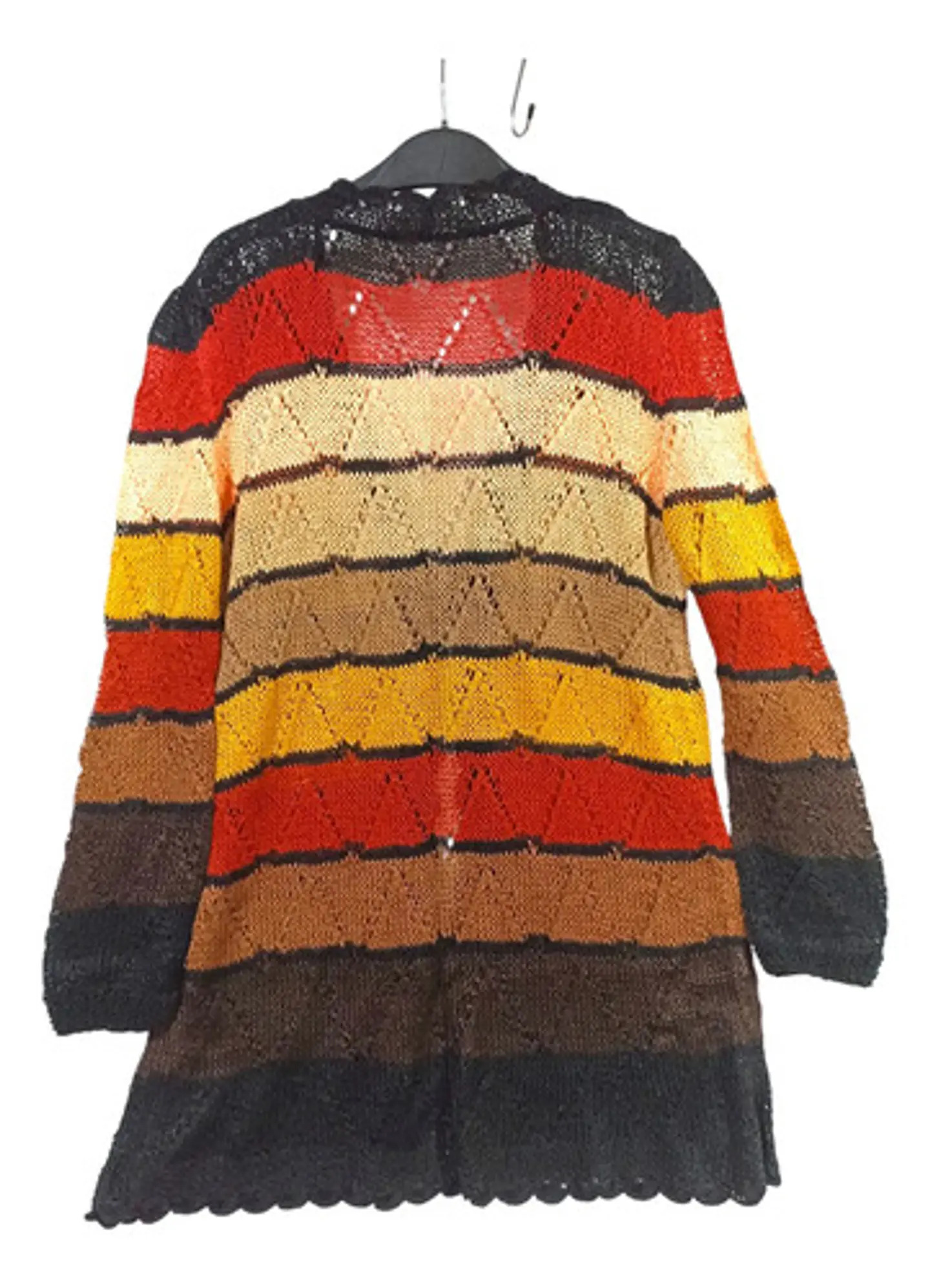 Tapado de Hilo Tejido a Mano Rayas Y Colores Estándar XL-2XL 6