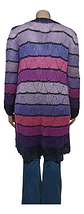 Cárdigan de Hilo Tejido a Mano Rayas Multicolores XL - 2XL - Miniatura 4