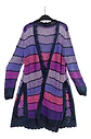 Cárdigan de Hilo Tejido a Mano Rayas Multicolores XL - 2XL - Miniatura 7