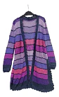 Cárdigan de Hilo Tejido a Mano Rayas Multicolores XL - 2XL - Miniatura 8