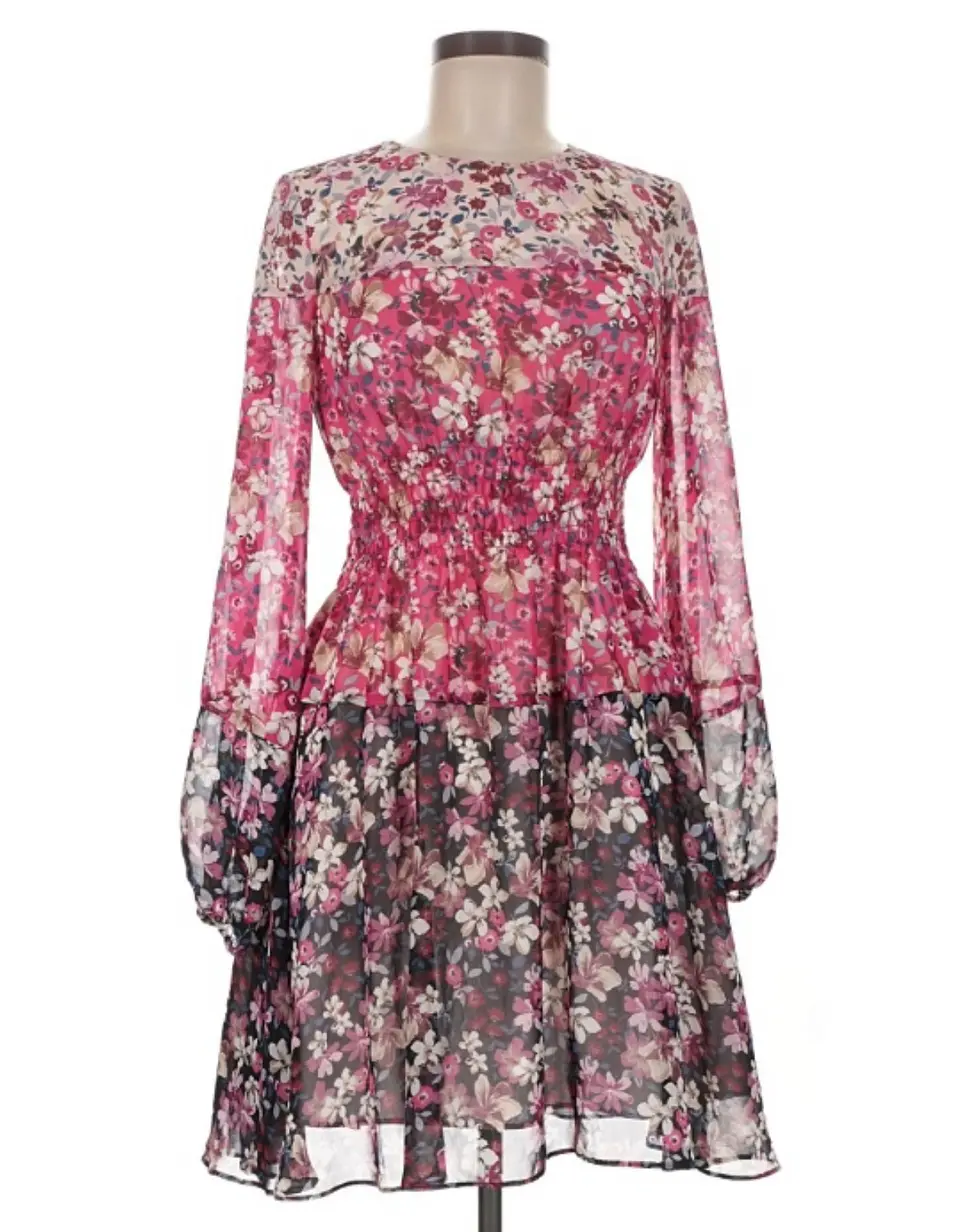Mini Vestido de Gasa con Estampado Floral Eliza J. - Talla S 4