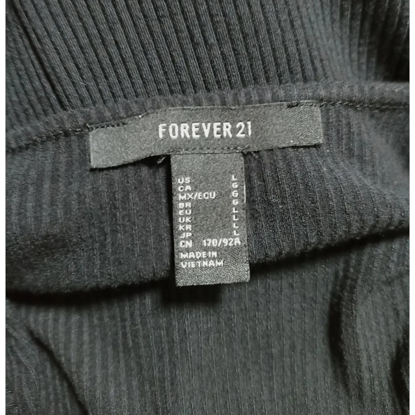 Mini Vestido Manga Larga Tejido Acanalado Forever 21 - Talla L 6