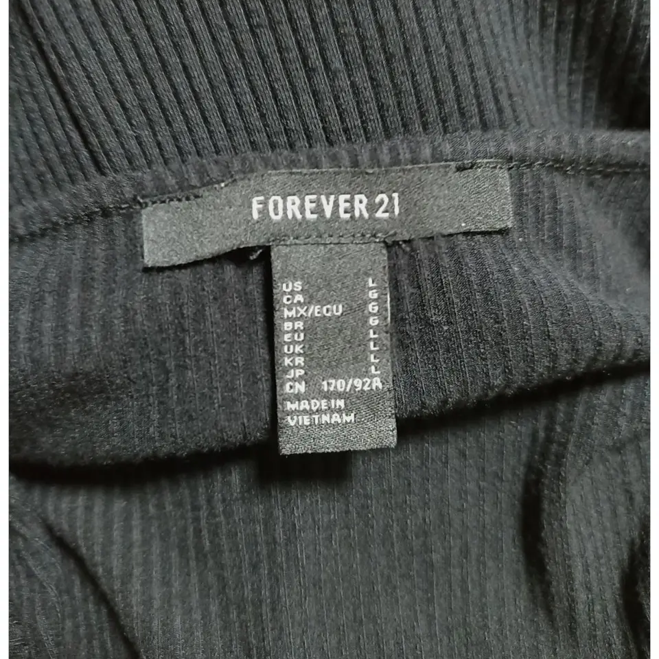 Mini Vestido Manga Larga Tejido Acanalado Forever 21 - Talla L 6