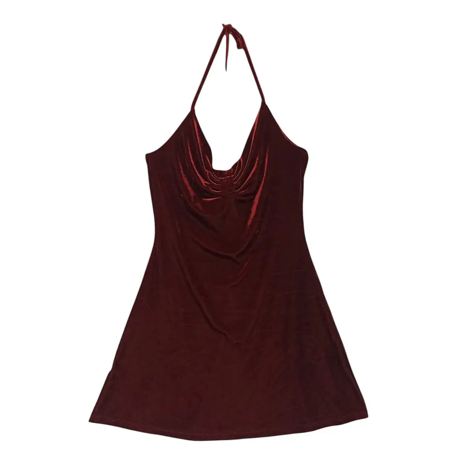 Vestido de Fiesta con Bolero de Terciopelo Burdeo - Talla S 6