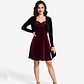 Vestido de Fiesta con Bolero de Terciopelo Burdeo - Talla S - Miniatura 1