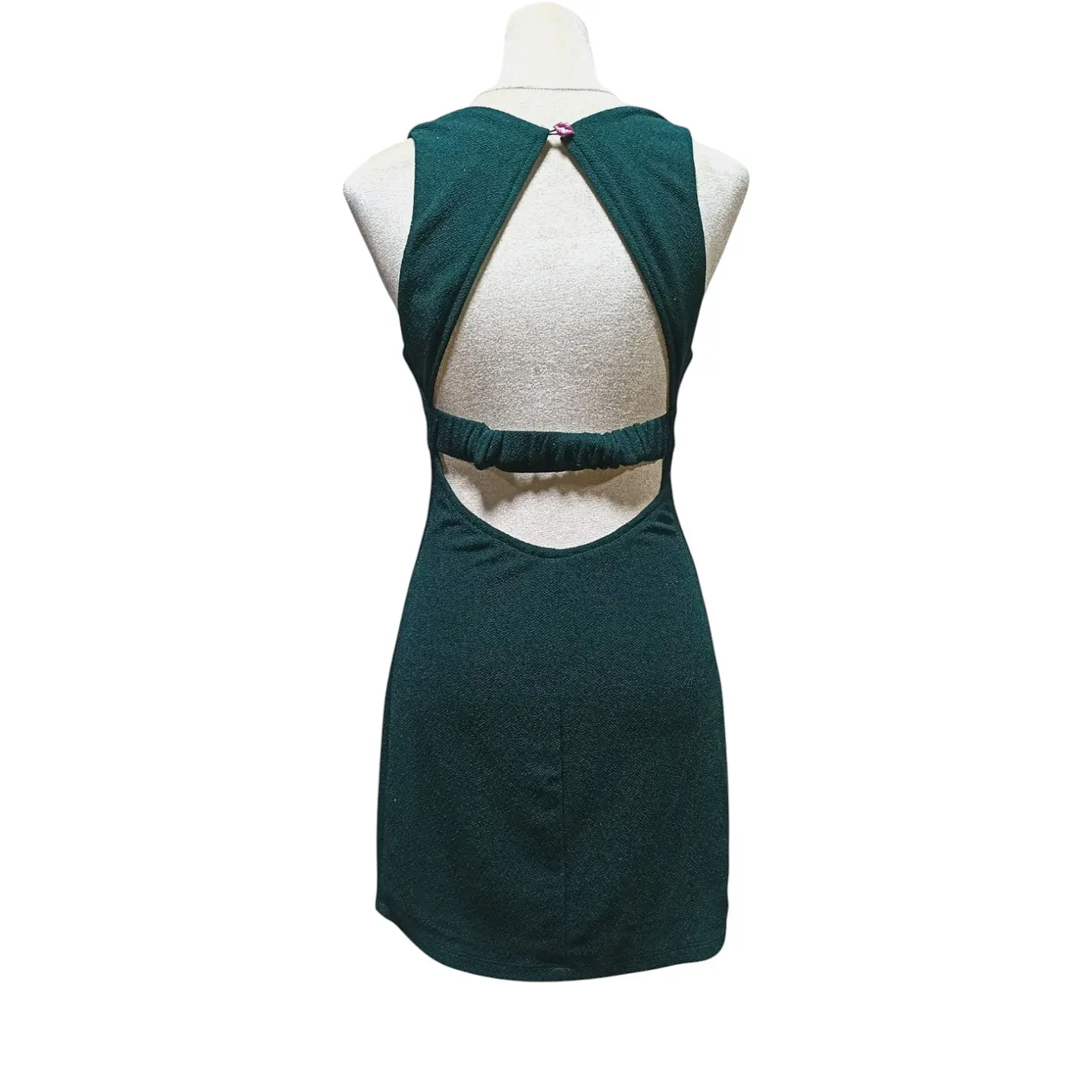 Mini Vestido de Fiesta Verde con Escote en Espalda - Talla S 8