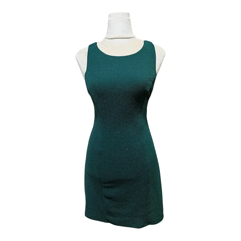Mini Vestido de Fiesta Verde con Escote en Espalda - Talla S 6