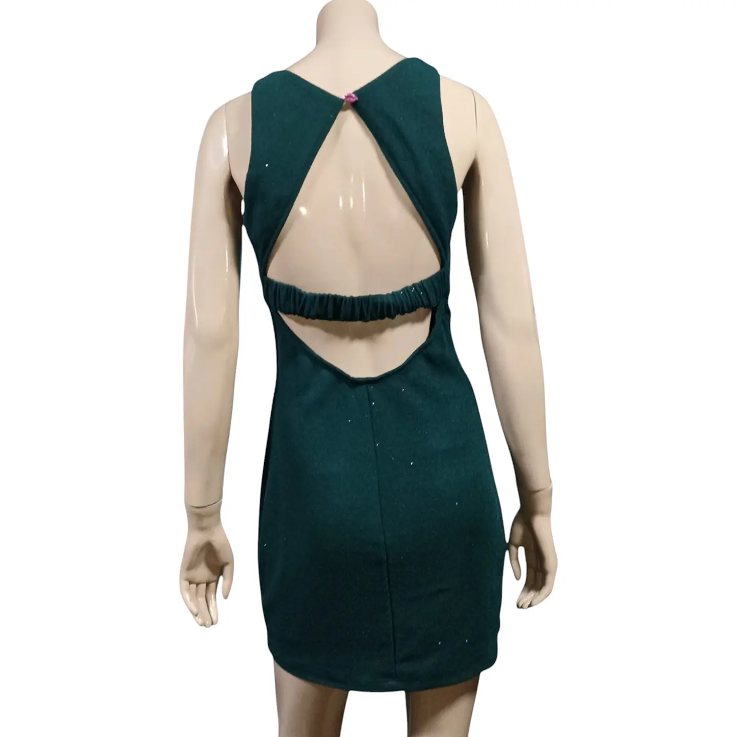 Mini Vestido de Fiesta Verde con Escote en Espalda - Talla S 5