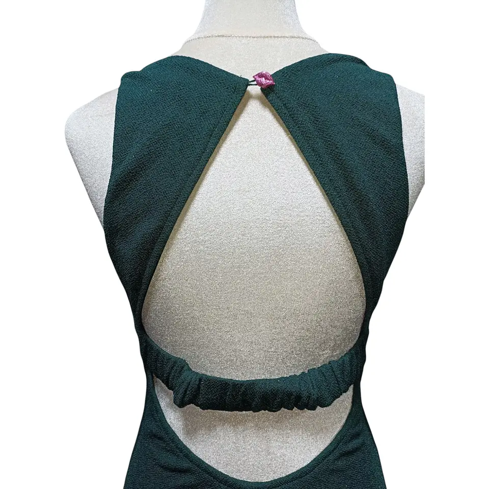 Mini Vestido de Fiesta Verde con Escote en Espalda - Talla S 9