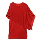 Vestido Rojo con Capa de Gasa Asimétrica - Talla Grande 3XL - Miniatura 2