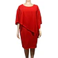 Vestido Rojo con Capa de Gasa Asimétrica - Talla Grande 3XL - Miniatura 3