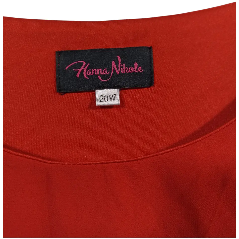Vestido Rojo con Capa de Gasa Asimétrica - Talla Grande 3XL 6