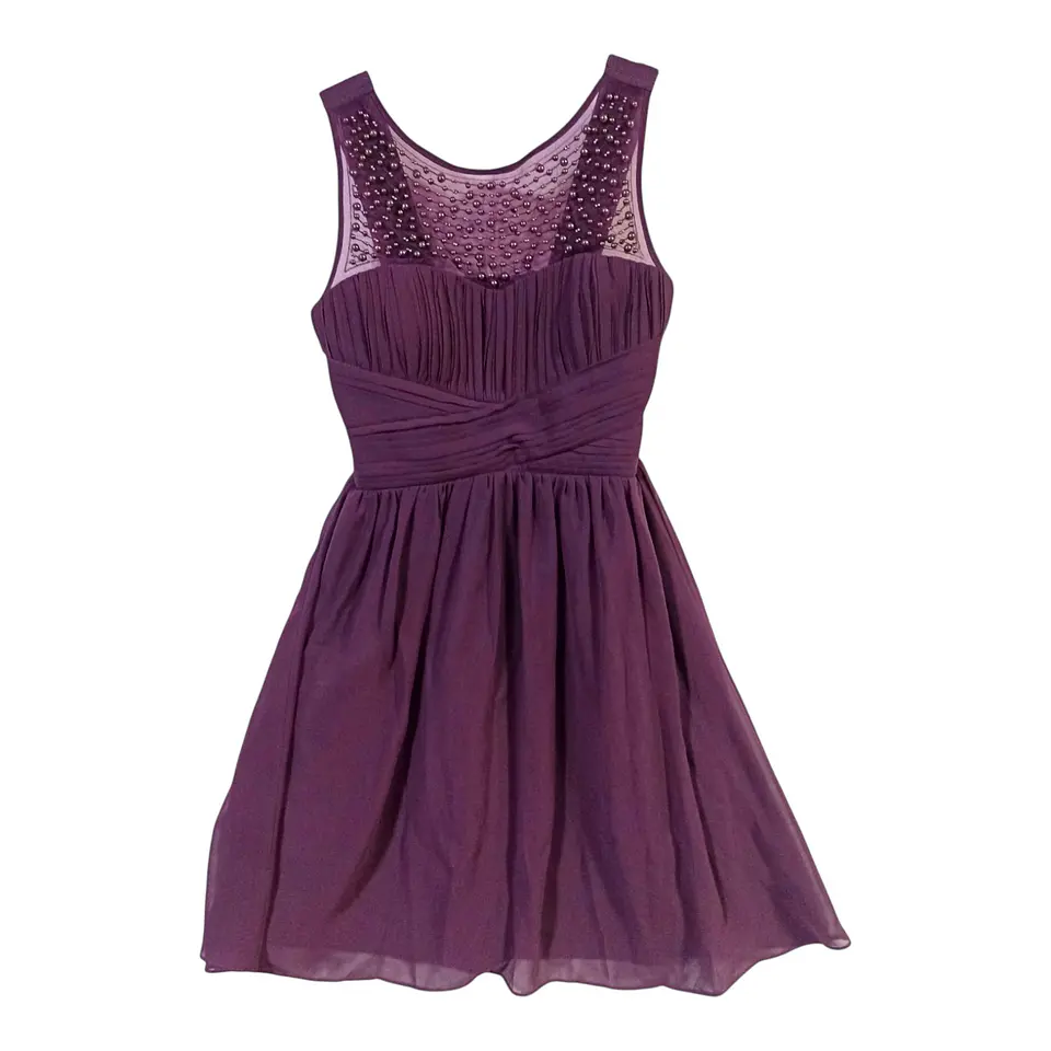 Vestido de Fiesta Corto Juvenil Drapeado Borgoña - Talla M 2