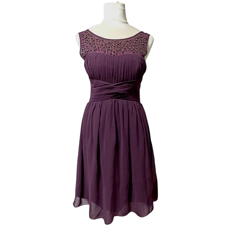 Vestido de Fiesta Corto Juvenil Drapeado Borgoña - Talla M 6