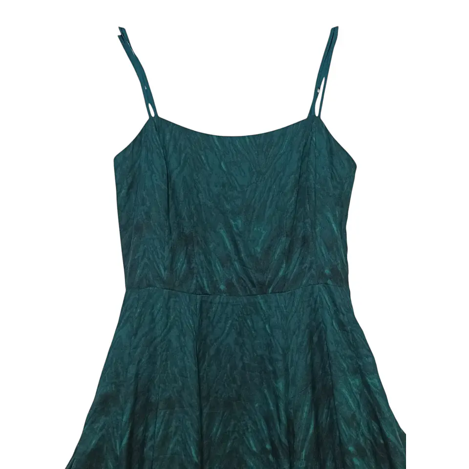 Elegante Vestido Solero Verde con Degradado Talla S/M 6