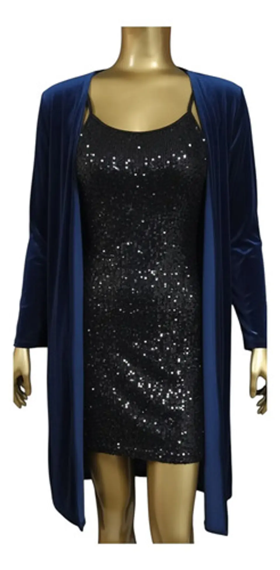 Cárdigan De Fiesta Azul De Terciopelo Talla Única S - M 2