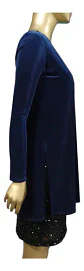 Cárdigan De Fiesta Azul De Terciopelo Talla Única S - M - Miniatura 4