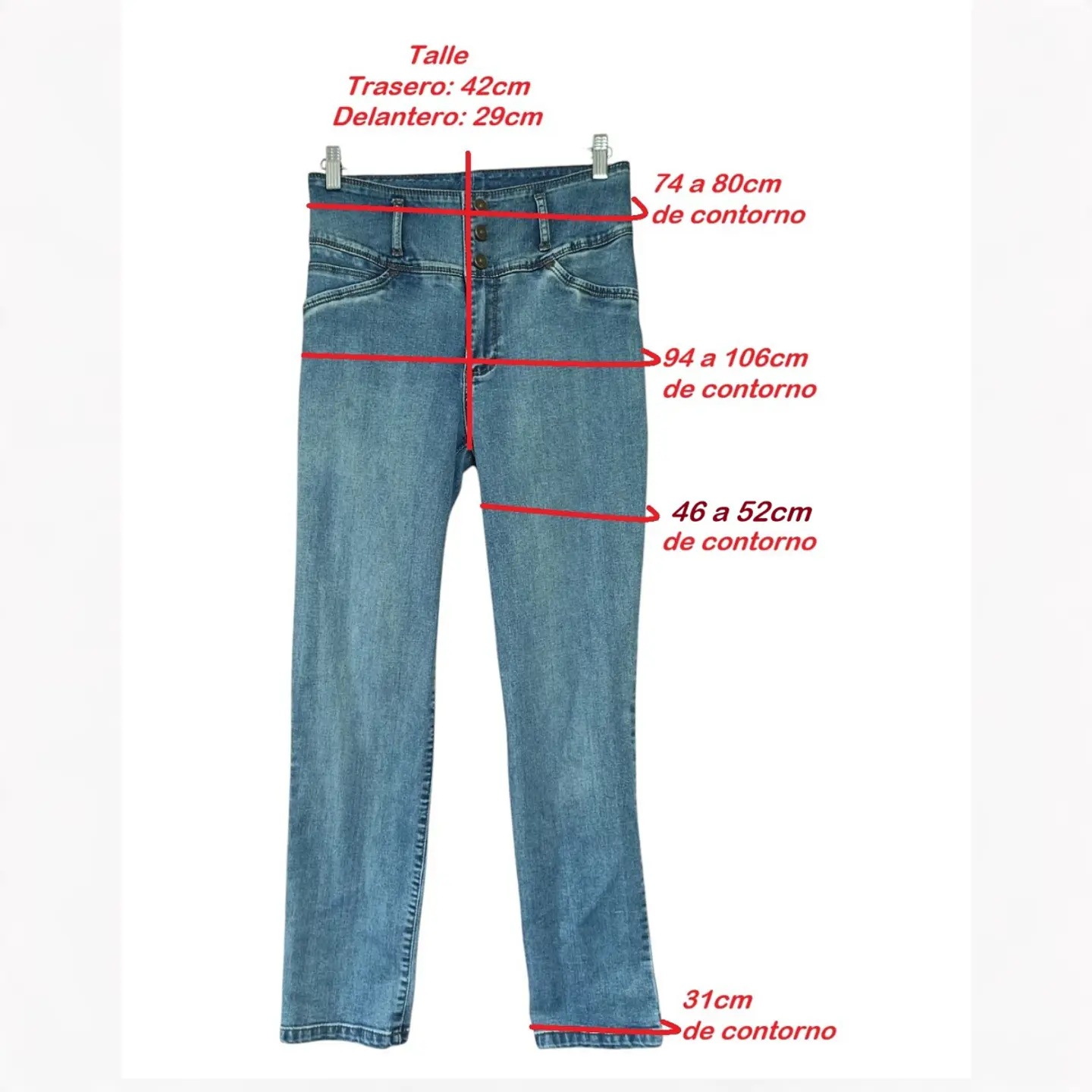 Jeans Wados Escultural Slim Tiro Alto - Talla 42  9