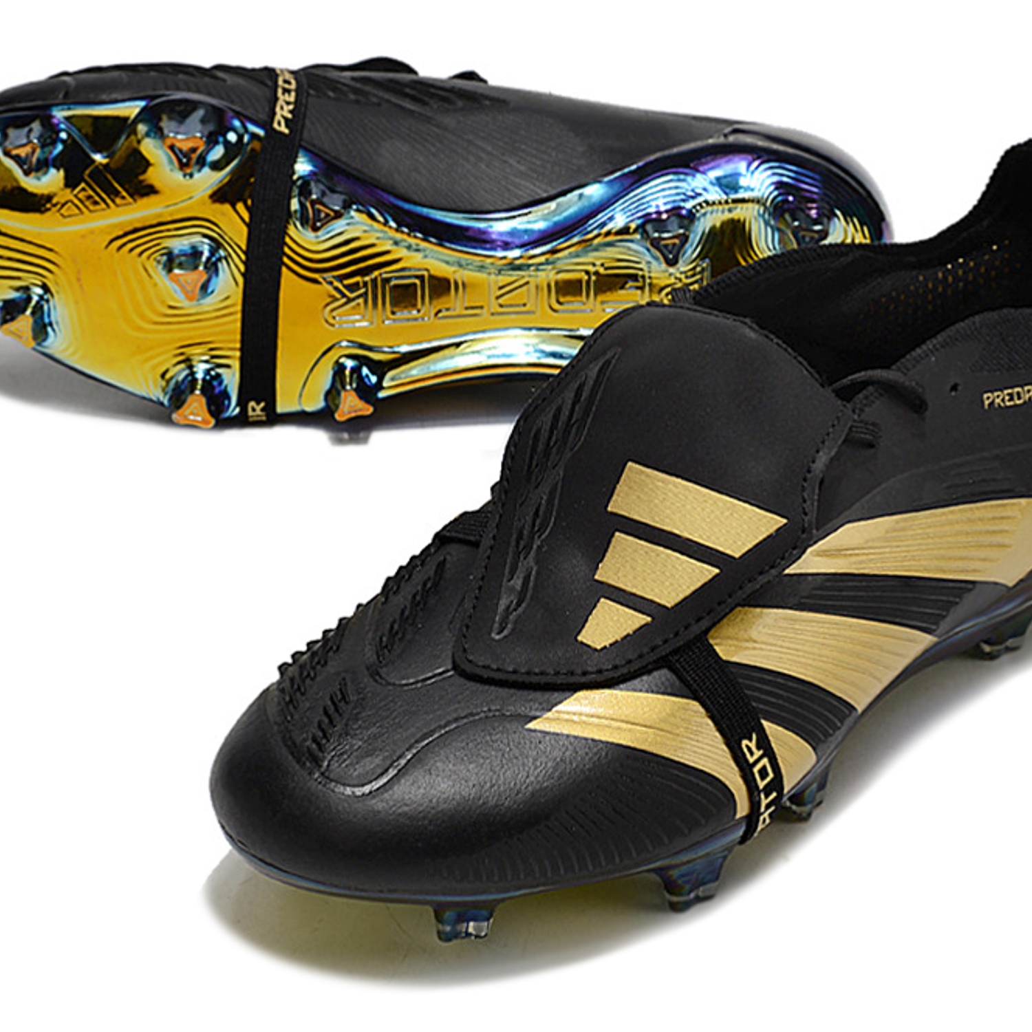 Adidas Predator Elite Laceless Boots FG Preta e Dourado 5