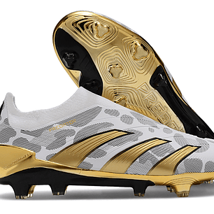 Adidas Predator Accuracy + FG Elite - Branca e Dourada  