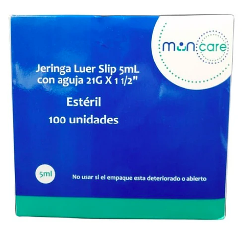JERINGA LUER 5ML 21G 100U MUNCARE 1