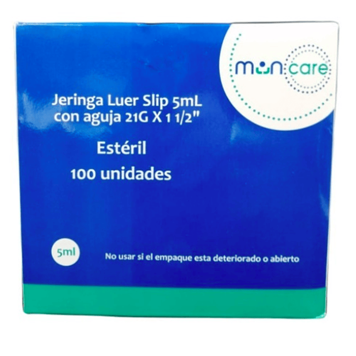 Jeringa Luer 5ml 21G 100u Muncare 1