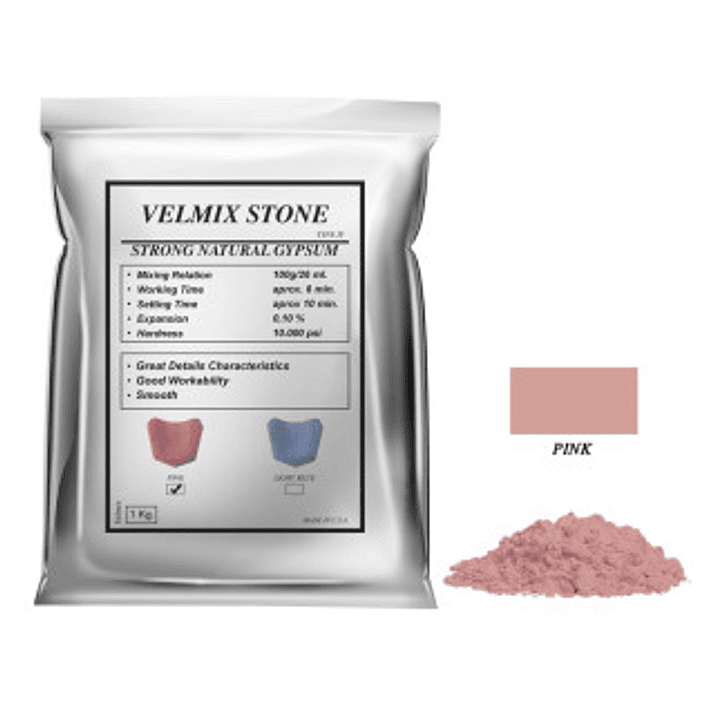 Yeso Velmix® Stone Tipo IV Color Rosado 1