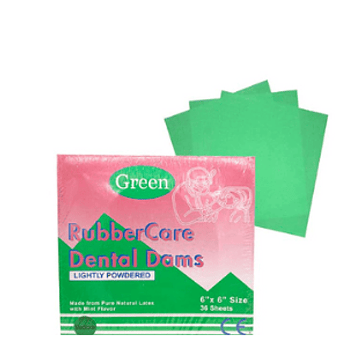 GOMA DIQUE RUBBER CARE VERDE 6X6 1