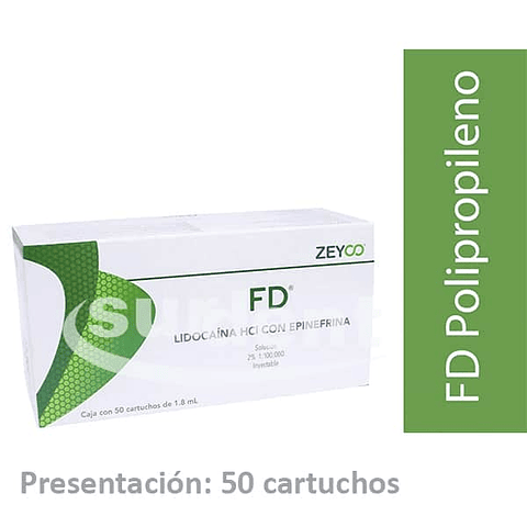 ANESTESIA  FD 2% LIDOCAINA  TUBOS POLIPROPILENO ZEYCO