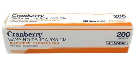 GASA 5X5 NO ESTÉRIL CRANBERRY 1