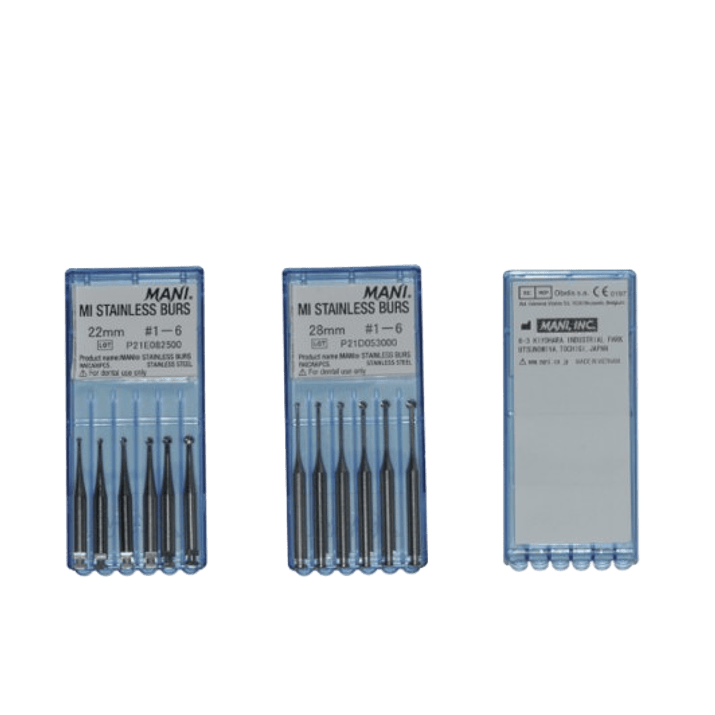 MI Stainless Burs Mani LN ( Long Neck ) 1