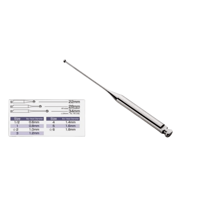 MI Stainless Burs Mani LN ( Long Neck ) 2