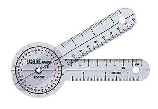 Goniómetro de plástico Baseline - Cabezal de 360 ​​grados - Brazos de 6 pulgadas