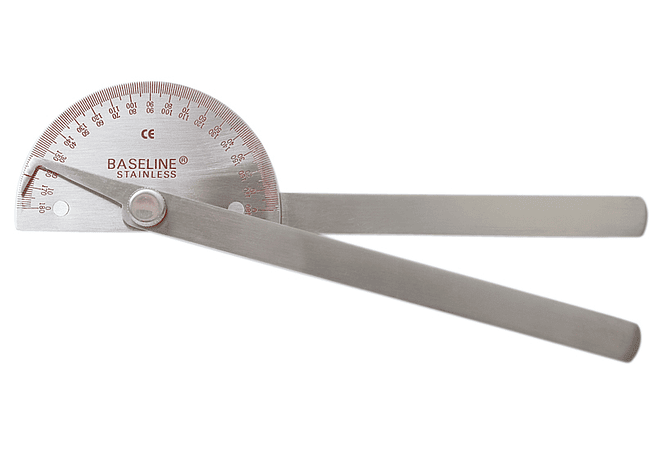 Goniómetro de metal Baseline - Rango de 180 grados - Patas de 8 pulgadas