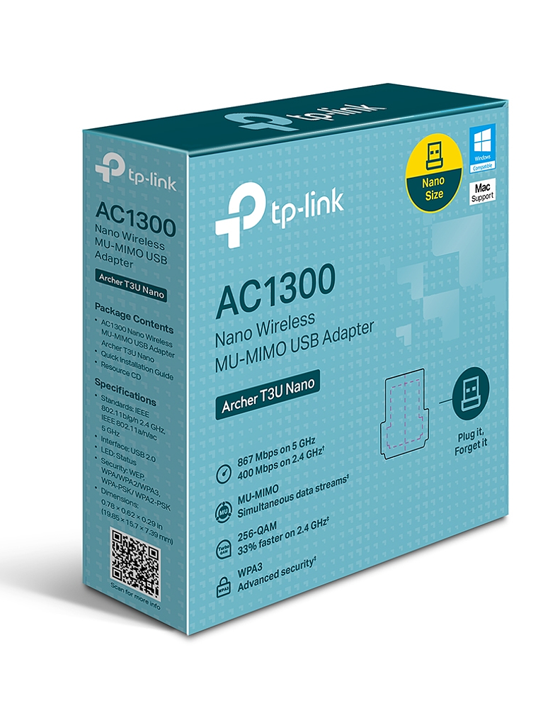 Adaptador Nano USB WiFi para PC en TP-LINK, Archer T3U Nano 1