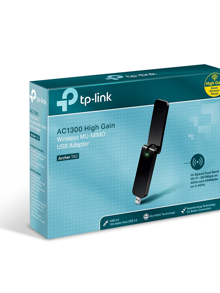 Adaptador USB Inalámbrico Banda Dual AC1300 en TP-LINK - Archer T4U 3