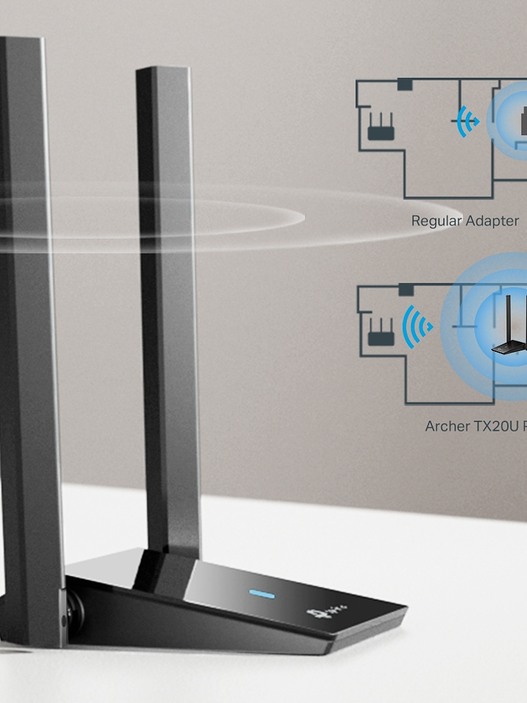 Adaptador USB Wi-Fi 6 con 2 antenas AX1800 - Archer TX20U Plus 2