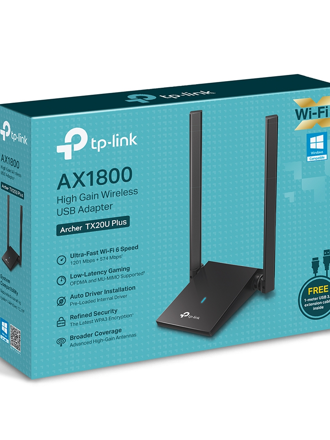Adaptador USB Wi-Fi 6 con 2 antenas AX1800 - Archer TX20U Plus 3