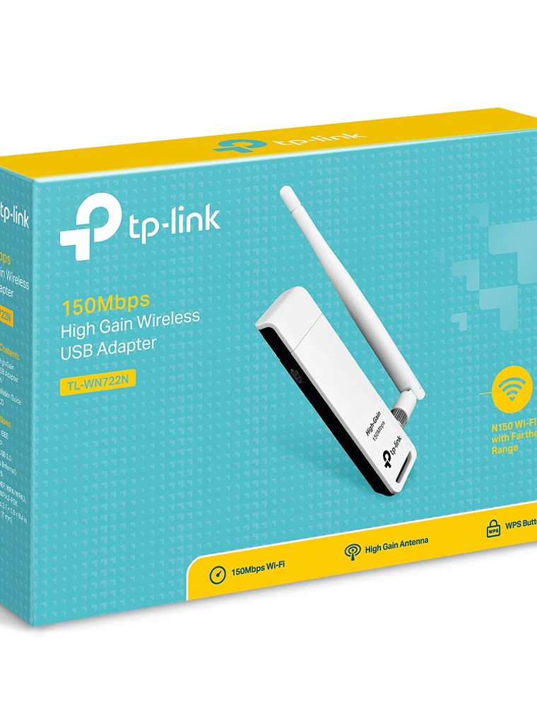 Adaptador USB Inalámbrico de Alta Sensibilidad a 150 Mbps - TL-WN722N 3