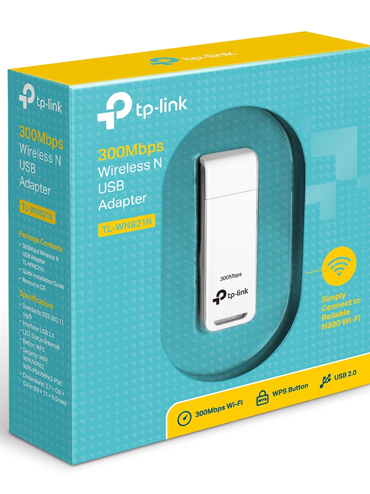 Adaptador Wi-Fi 4 N300 USB para PC - TL-WN821N 2