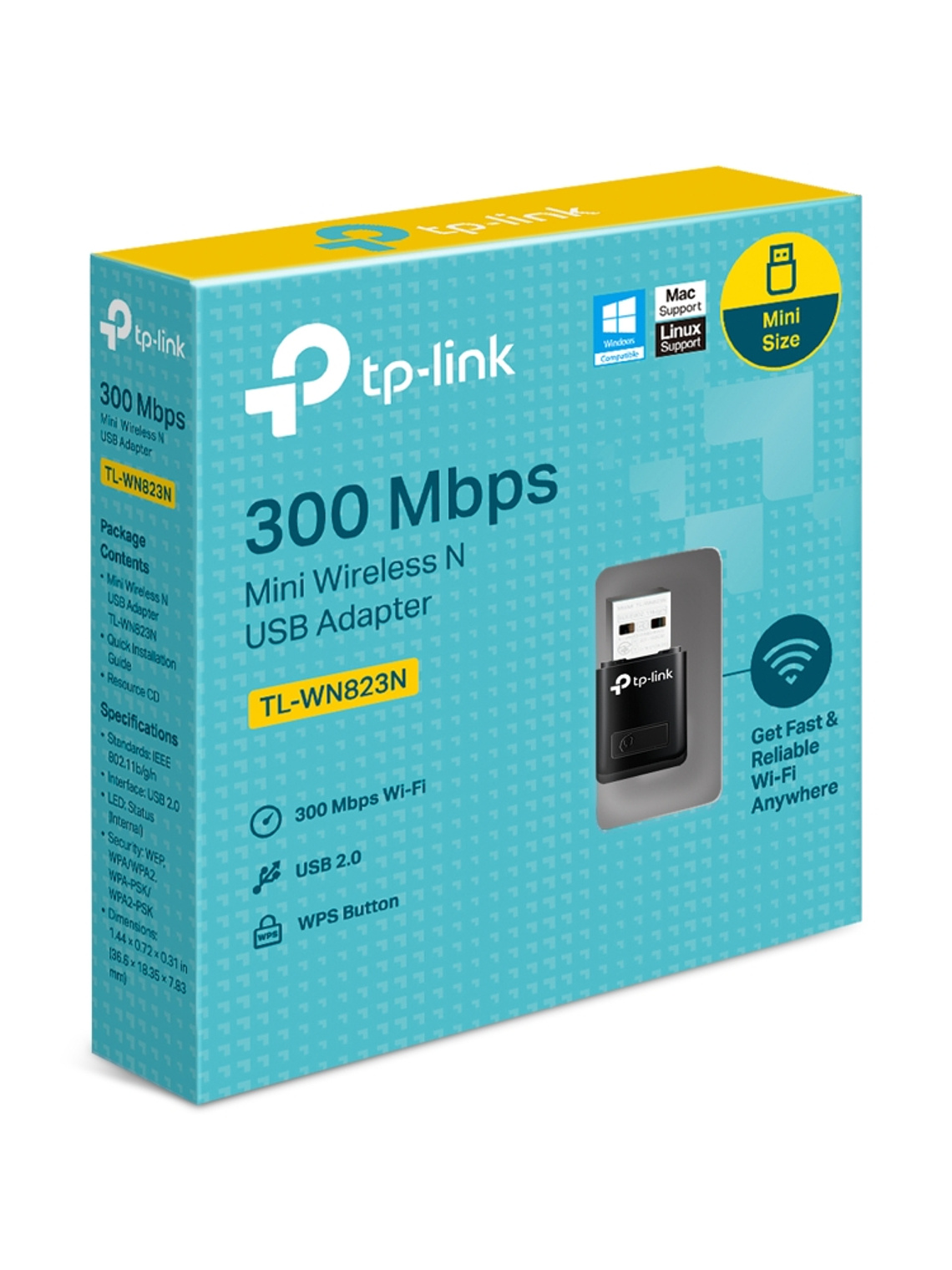 Mini Adaptador Wi-Fi 4 N300 USB para PC - TL-WN823N 2