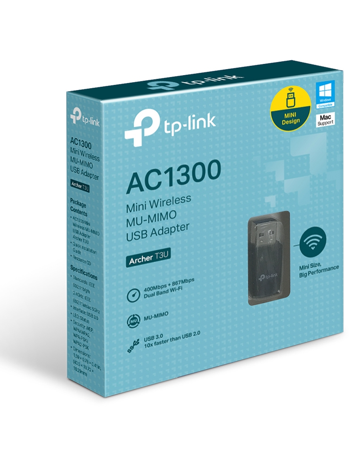 AC1300 Mini Wireless MU-MIMO USB Adapter - Archer T3U 2