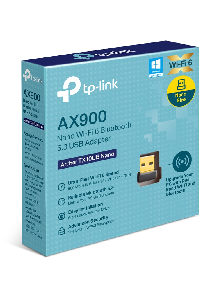 AX900 Nano Wi-Fi 6 Bluetooth 5.3 USB Adapter - Archer TX10UB Nano 3