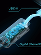Adaptador USB 3.0 a Ethernet GigabiT - UE300  - Miniatura 3