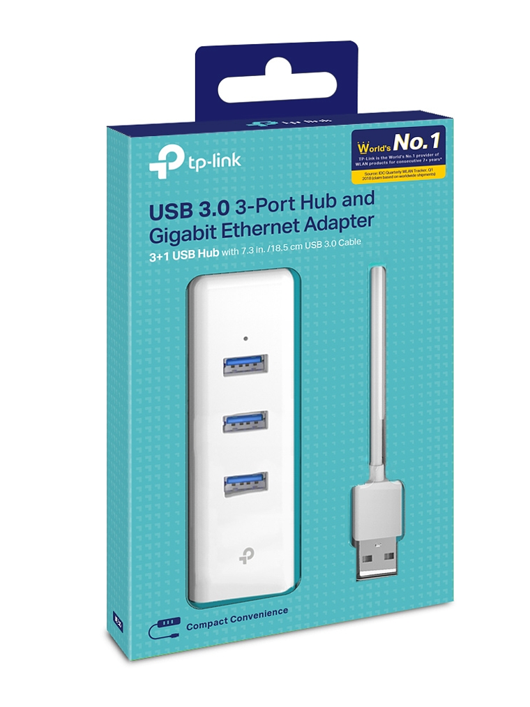 USB 3.0 3-Port Hub & Gigabit Ethernet Adapter 2 in 1 USB Adapter - UE330 3