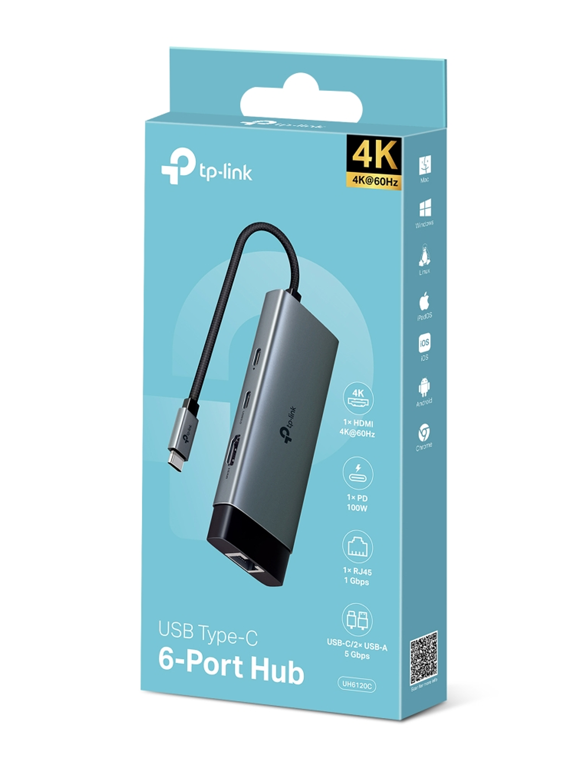 Hub USB Tipo-C 6 en 1 - UH6120C 2