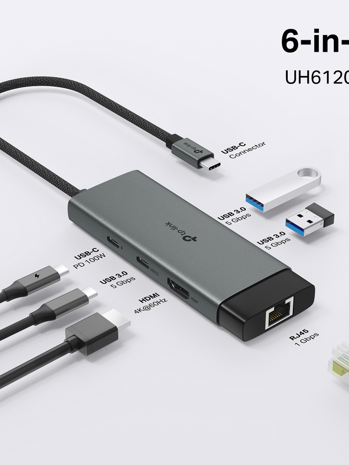 Hub USB Tipo-C 6 en 1 - UH6120C 4
