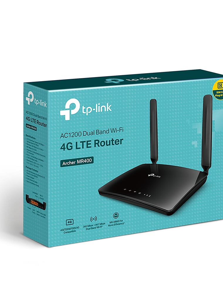 AC1200 Wireless Dual Band 4G LTE Router - Archer MR400 3