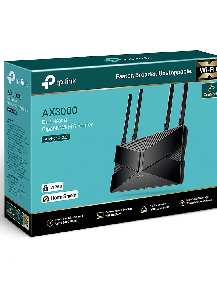 AX3000 Dual Band Gigabit Wi-Fi 6 Router - Archer AX53 3